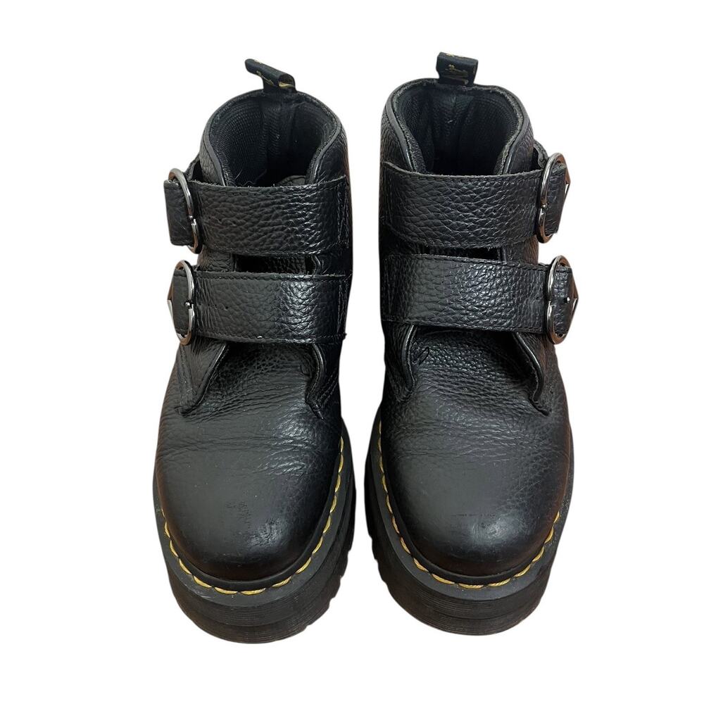 Dr. Martens Devon Heart Leather Platform Boots Black Milled Napa Grunge Size 8 - Picture 5 of 13